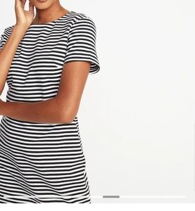 Old Navy ponte knit striped sheath dress